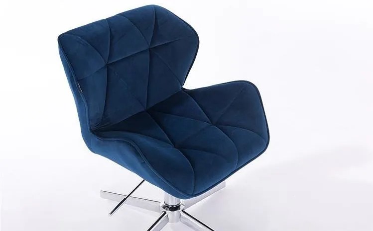 HR111CROSS Tengerkék modern velúr szék