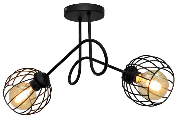 Felületre szerelhető csillár OXFORD 2xE27/15W/230V fekete