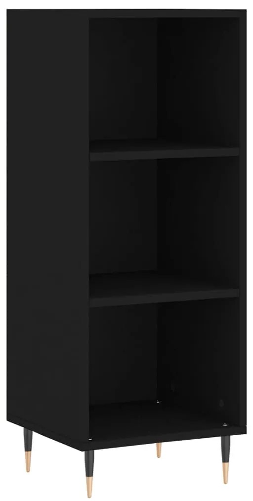 fekete szerelt fa magasszekrény 34,5 x 34 x 180 cm