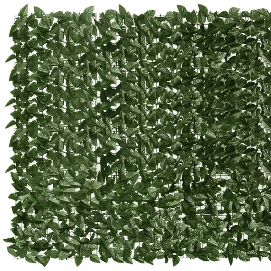 sötétzöld leveles erkélyparaván 300 x 150 cm