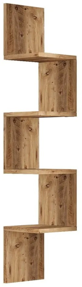 Natúr színű fali könyvespolc borovi fenyő dekorral 22x117 cm Laura – Kalune Design