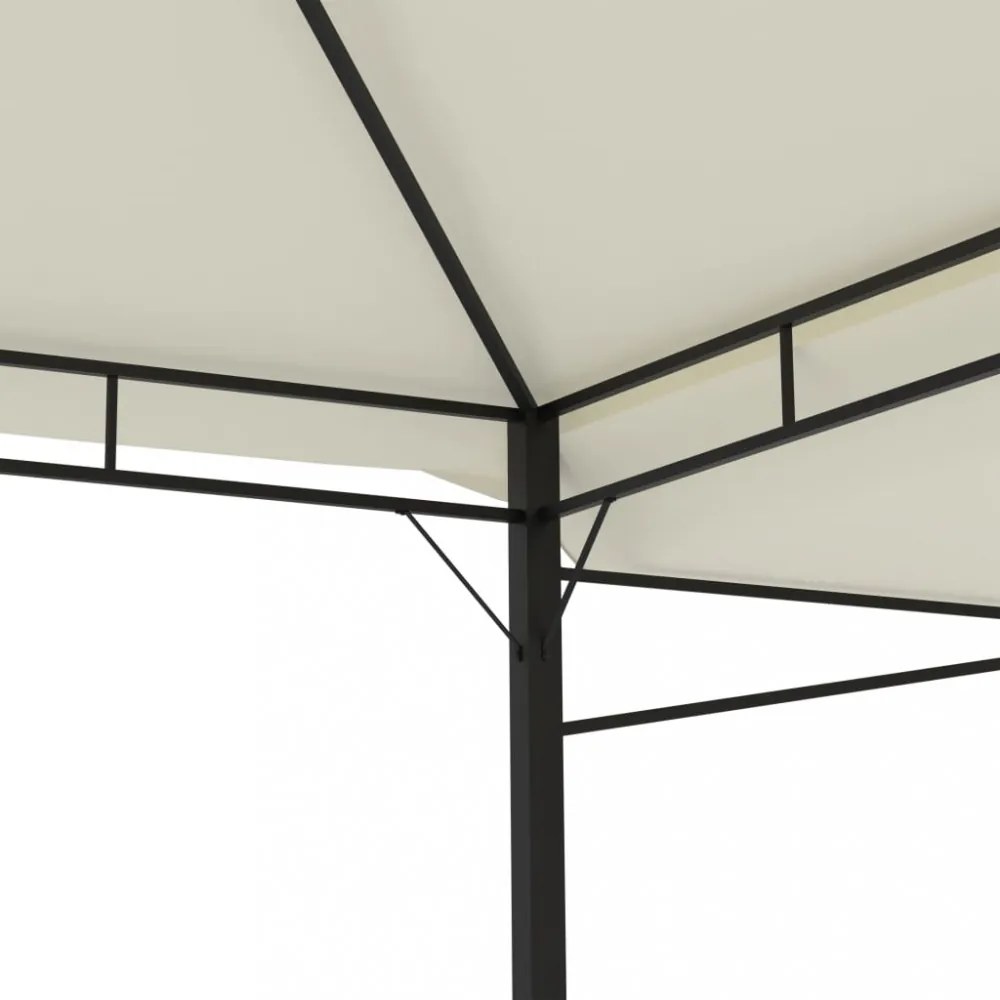krémszínű pavilon dupla kibővített tetővel 3x3x2,75 m 180 g/m²