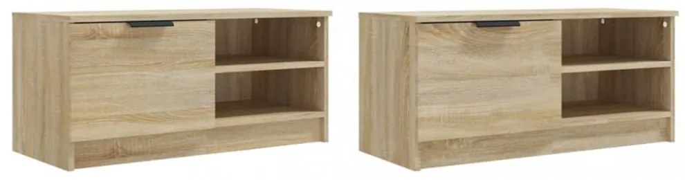 2 db sonoma-tölgy színű szerelt fa TV-szekrény 80x35x36,5 cm