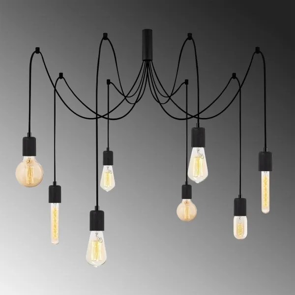 Csillár zsinóron KABLUNI 8xE27/100W/230V pók