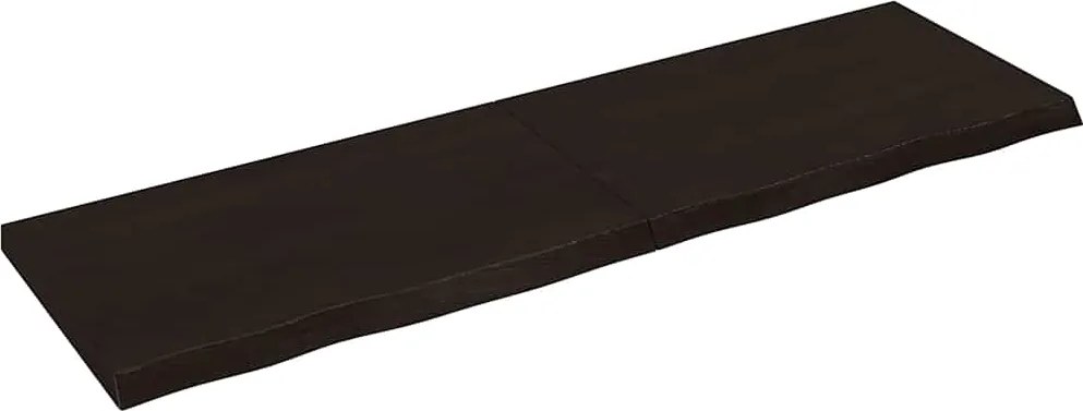 vidaXL sötétbarna kezelt tömör tölgyfa asztallap 200x60x(2-6) cm