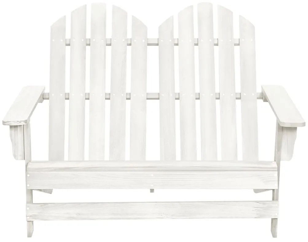 vidaXL kétszemélyes tömör fehér fenyőfa kerti adirondack szék