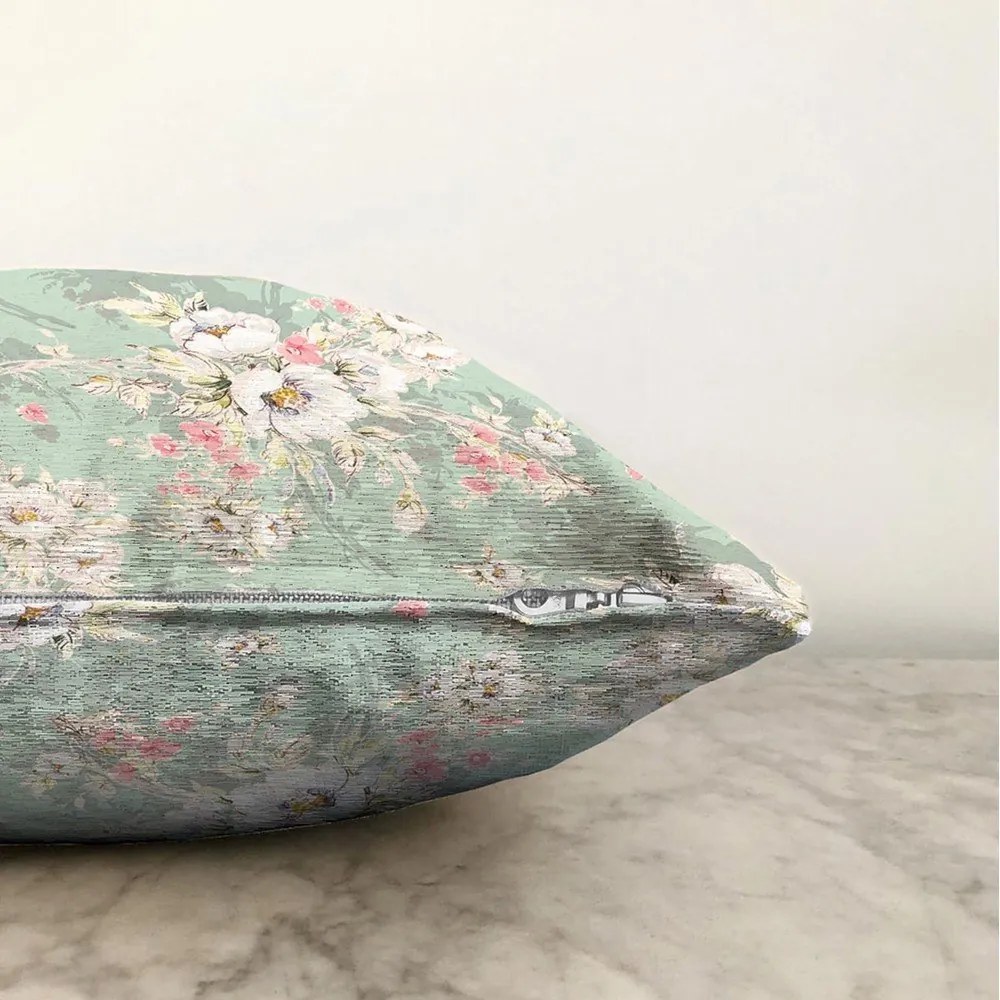 Blossom zöld pamut keverék párnahuzat, 55 x 55 cm - Minimalist Cushion Covers