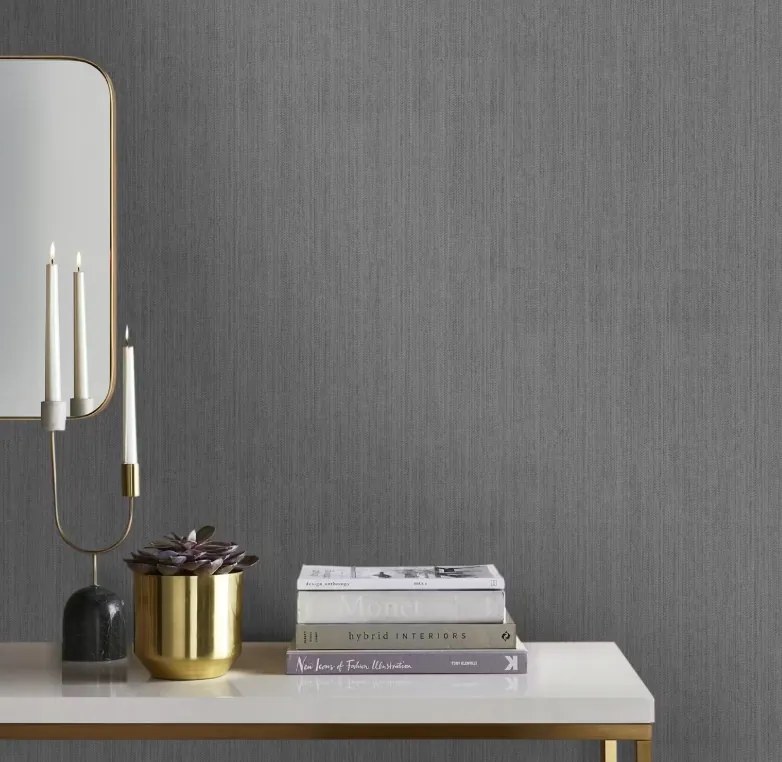 Vinyl tapéta DecoMode Textile Graphite 10,05 m x 0,53 m