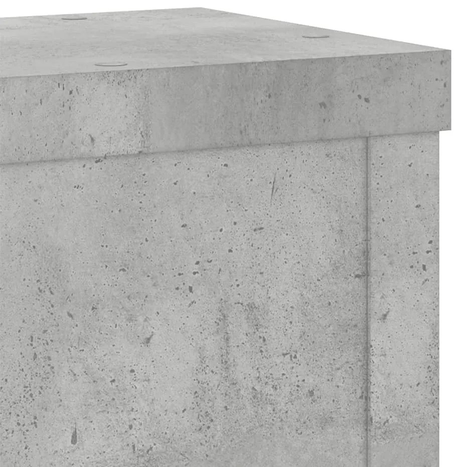 2 db betonszürke szerelt fa növénytartó állvány 10 x 10 x 18 cm