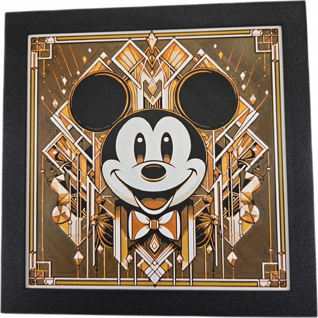 Mickey egér Disney Kép Art Deco Fali dekoráció 3D nyomtatás