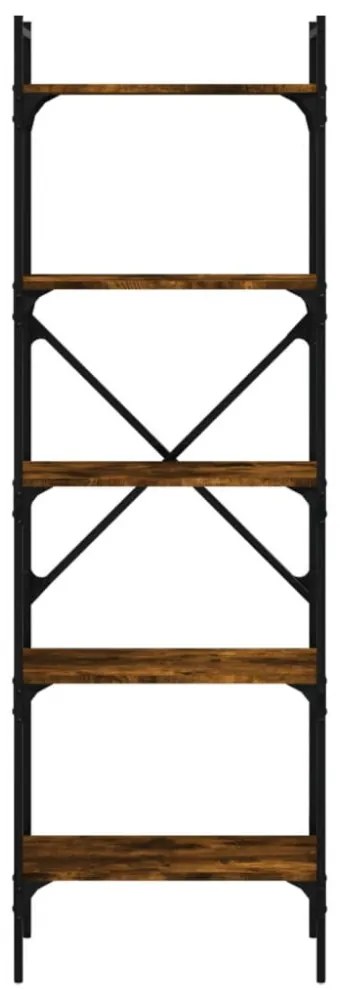 5 szintes füstös tölgy színű fa könyvespolc 56 x 31,5 x 174 cm