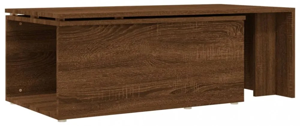 barna tölgyszínű szerelt fa dohányzóasztal 150 x 50 x 35 cm