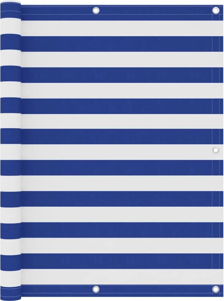 vidaXL fehér és kék oxford-szövet erkélyparaván 120 x 400 cm