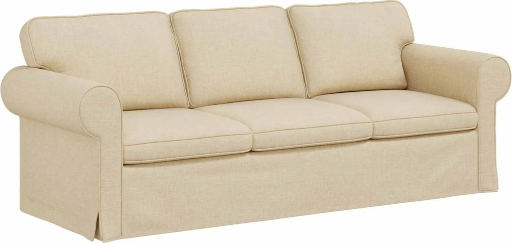 vidaXL Kanapé Krém 215 x 82 x 80 cm szövet
