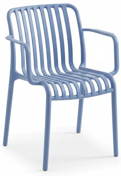 Műanyag TREGO szék karfákkal, kék