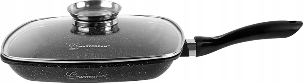 Alumínium tapadásmentes grillserpenyő 28 cm, fedővel, Mar bevonattal