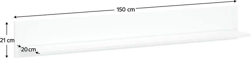 Polc 150, fehér, LINDY