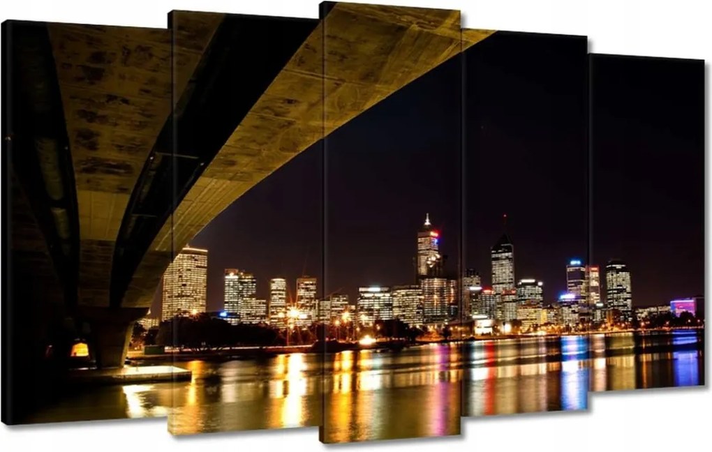 Vászonkép 100x60 Éjszakai kép híddal