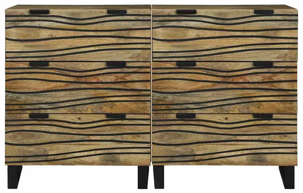 Oldalszekrények 2 pcs Barna 60 x 33.5 x 75 cm tömör mangófa