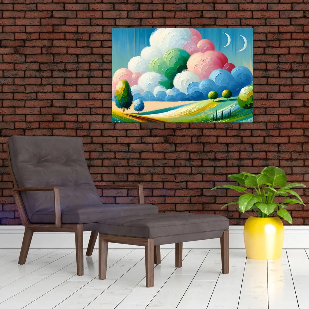 Kép - Tájkép felhővel (90x60 cm)