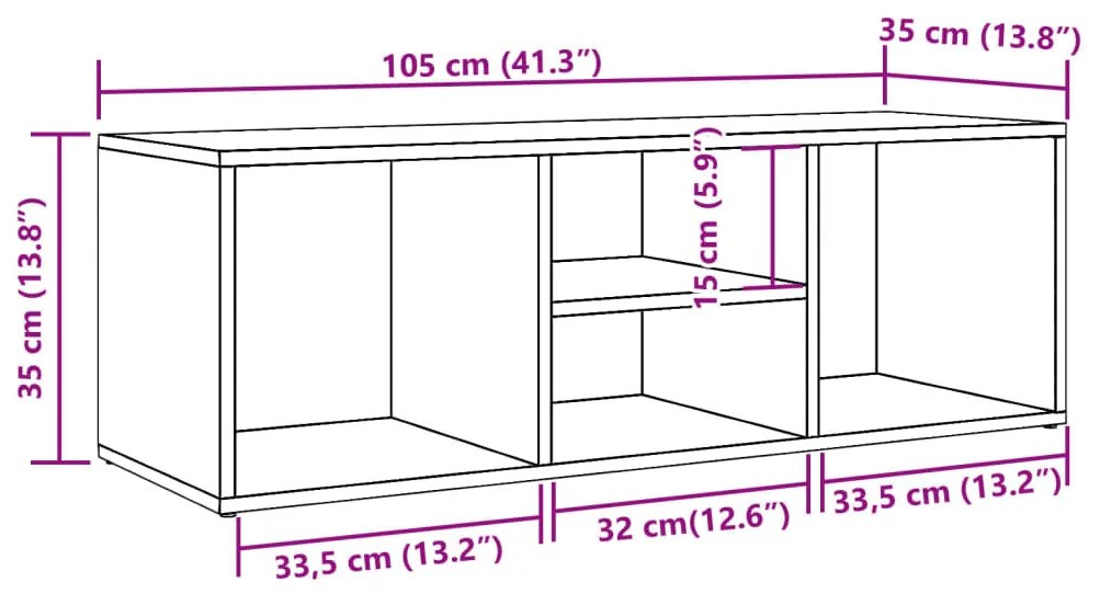 antik fa színű szerelt fa cipőtároló pad 105 x 35 x 35 cm
