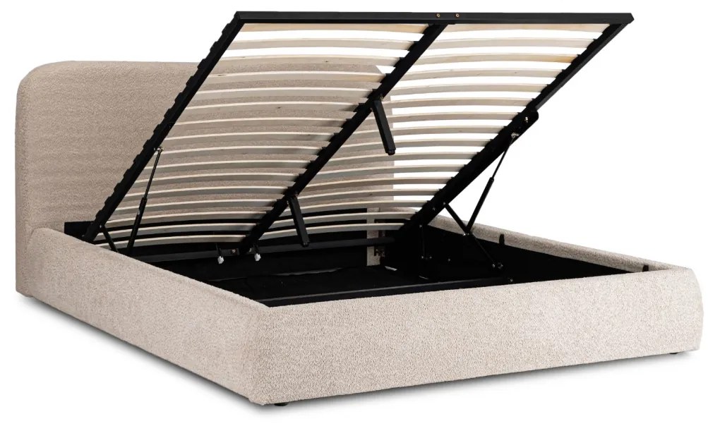 Kárpitozott Franciaágy Bézs Színben Ágynemütartóval. 160x200 BRISTOL