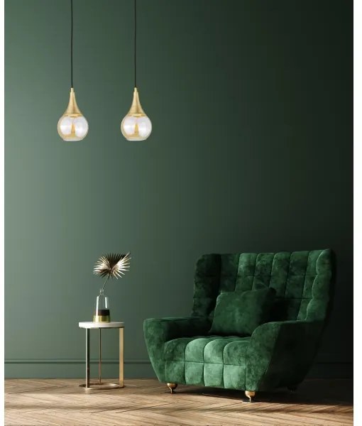 Csillár zsinóron LACRIMA HONEY 2xE27/60W/230V