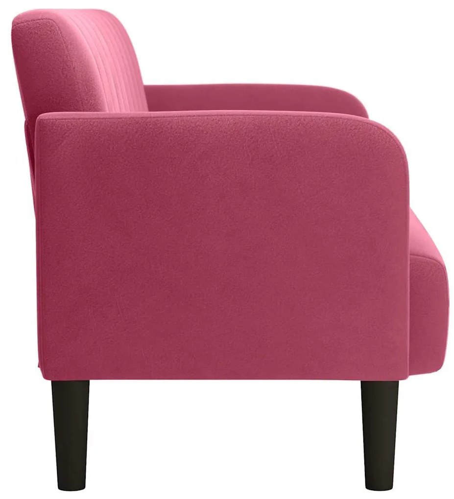 bordó bársony loveseat kanapé 109 cm