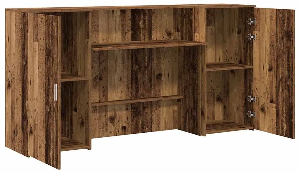 recepciós pult antik fa 200x50x103,5 cm szerelt fa