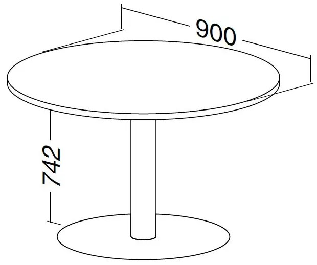 ProOffice tárgyalóasztal, átmérő 90 cm, fehér