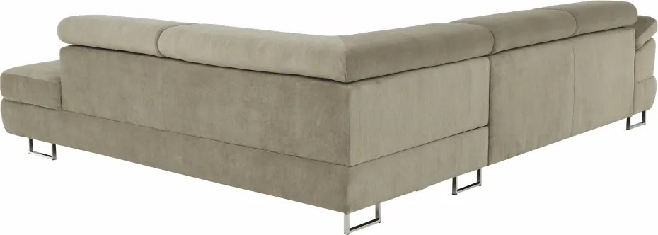 Ülőgarnitúra tárolóhellyel, világosbarna melír, szövet, jobbos, BUTON R