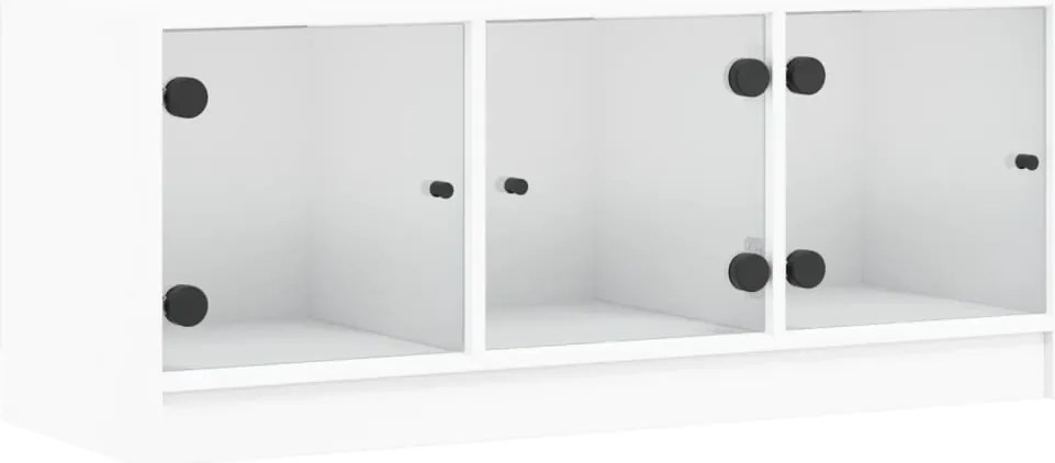 vidaXL fehér TV-szekrény üvegajtókkal 102 x 37 x 42 cm
