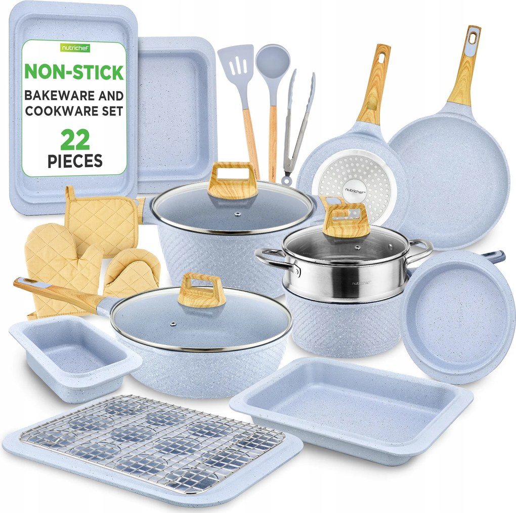 Edénykészlet Konyhai Eszközök 22 Részes Serpenyő Ptfe Pfas