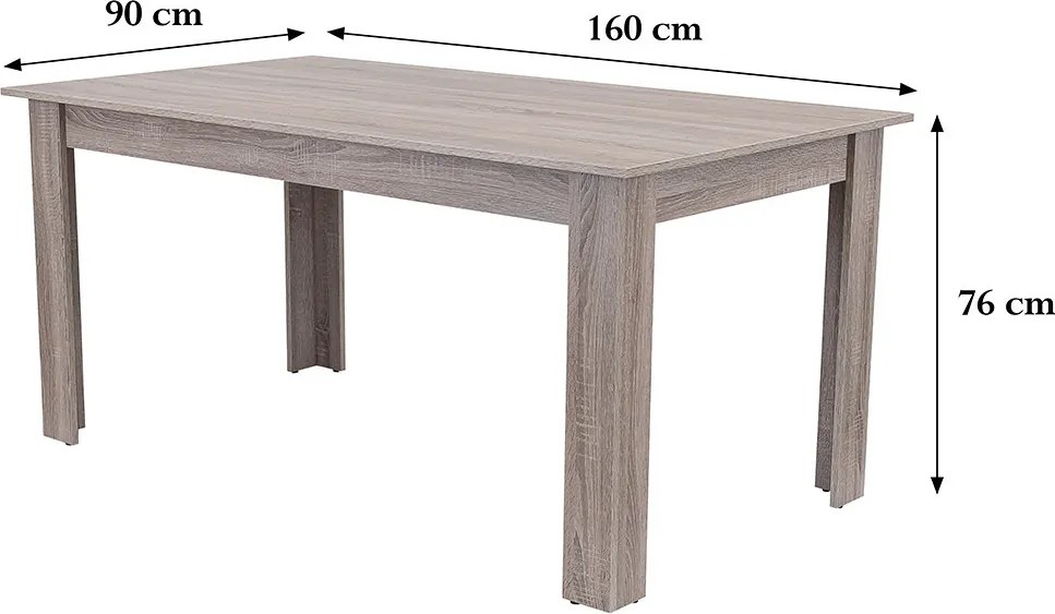 Yorki Standard étkezőasztal 160x90 cm yorki tölgy