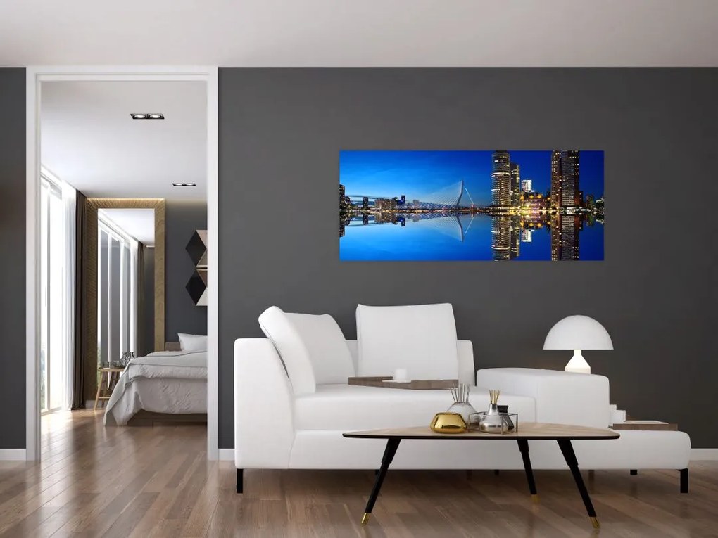 Kép - éjszaka Rotterdam (120x50 cm)