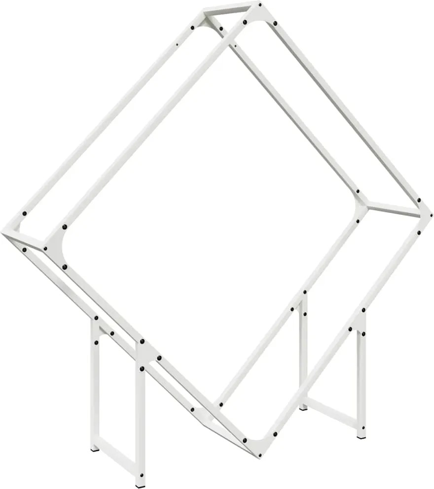 vidaXL fehér hidegen hengerelt acél tűzifatároló 100x25x100 cm