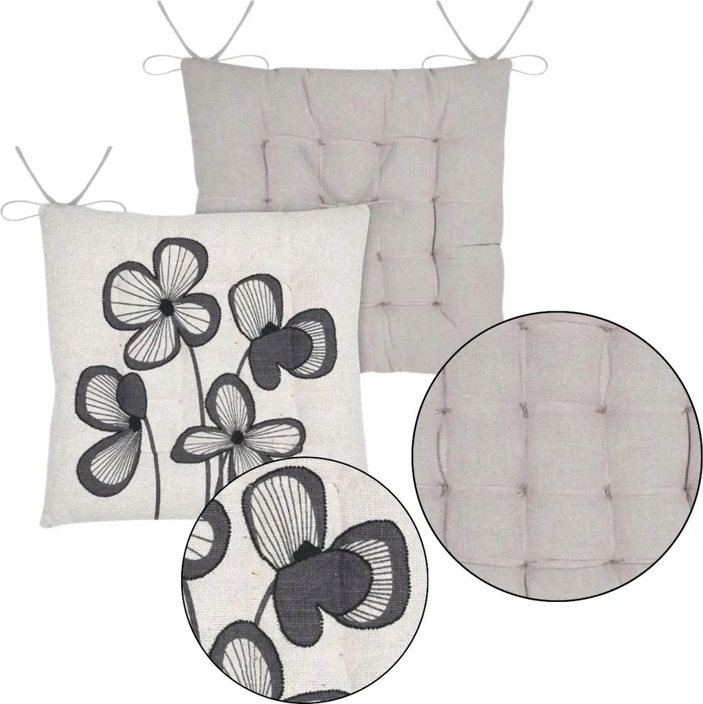 Székpárna Kétoldalas virágos 38x38 cm, steppelt