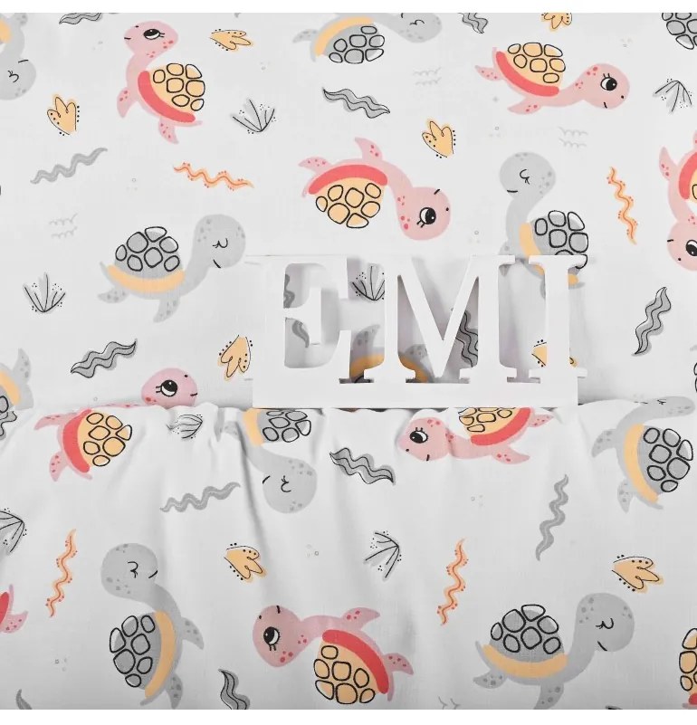 EMI teknős gyermek pamut ágyneműhuzat, Gyerekgarnitúra 90x130 + 45x65