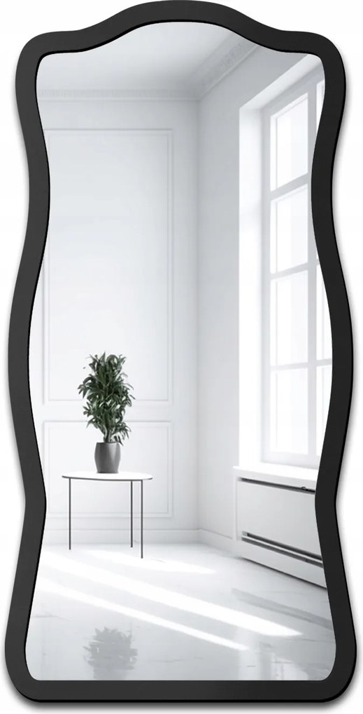 Blobs Tutti fali tükör hullámos fekete keretben 50x100 nappaliba