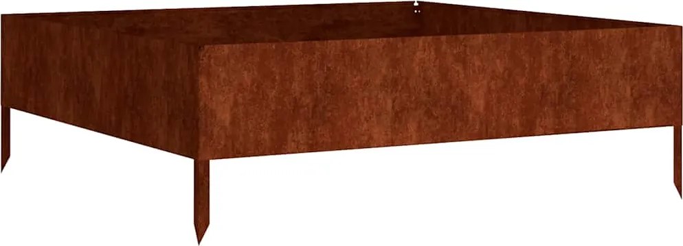 vidaXL corten acél kerti magaságyás 100x100x33,5 cm