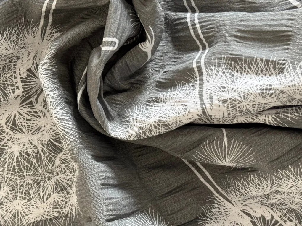 Krepp ágynemű DANDELION BLEND szürke hotelzsebbel Ágyneműhuzat mérete: 70 x 90 cm | 140 x 200 cm