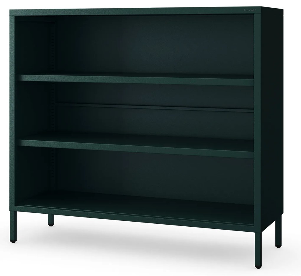 Alacsony polcos szekrény LUCA , 1000 x 900 x 350 mm, Modern: palack zöld