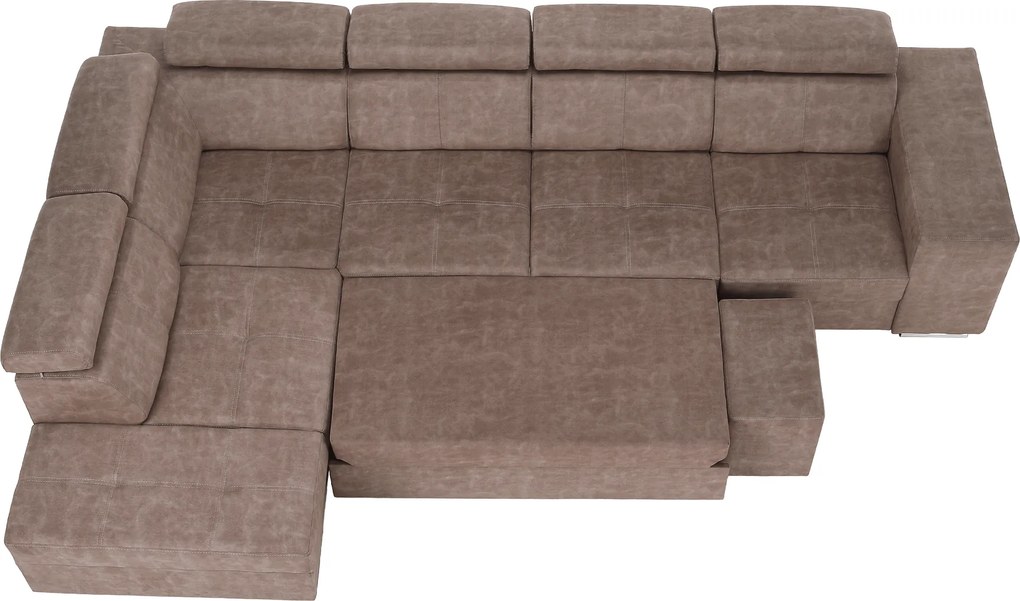 Ülőgarnitúra, bézs, balos, MALAGA BIG