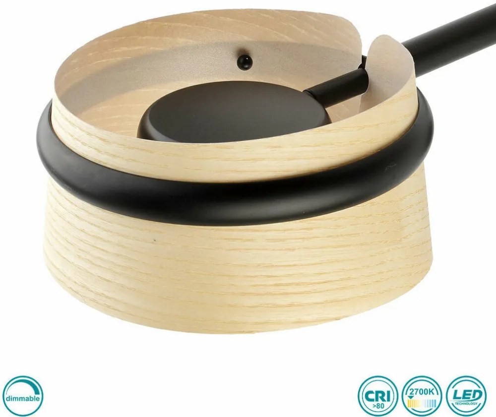 Fali Lámpa Fekete LOOP FARO 29396