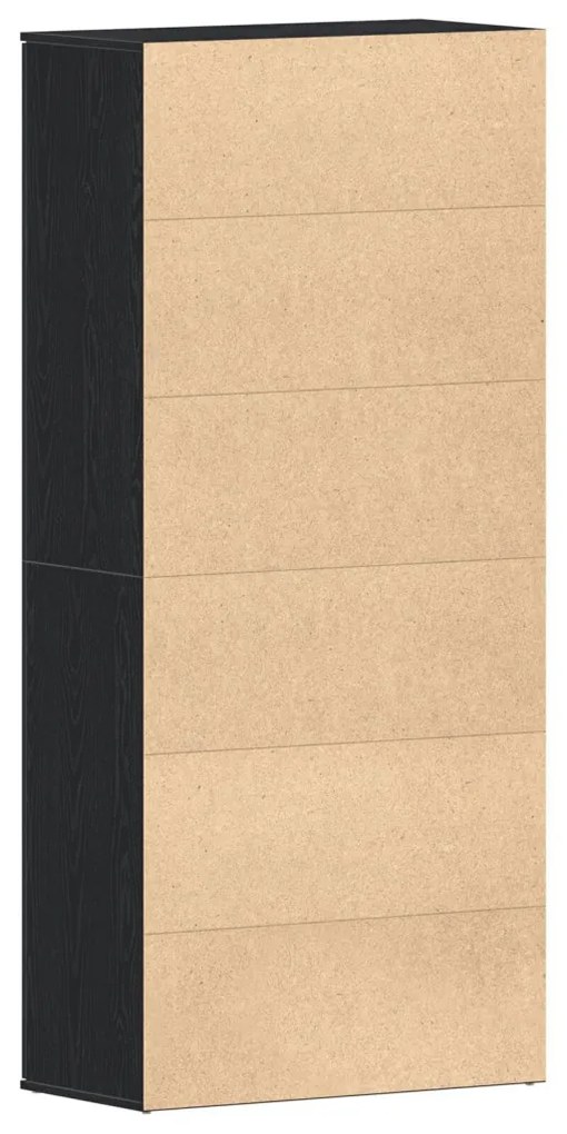 vidaXL Cipőszekrény polcokkal Fekete tölgy 80 x 39 x 178 cm Faanyag