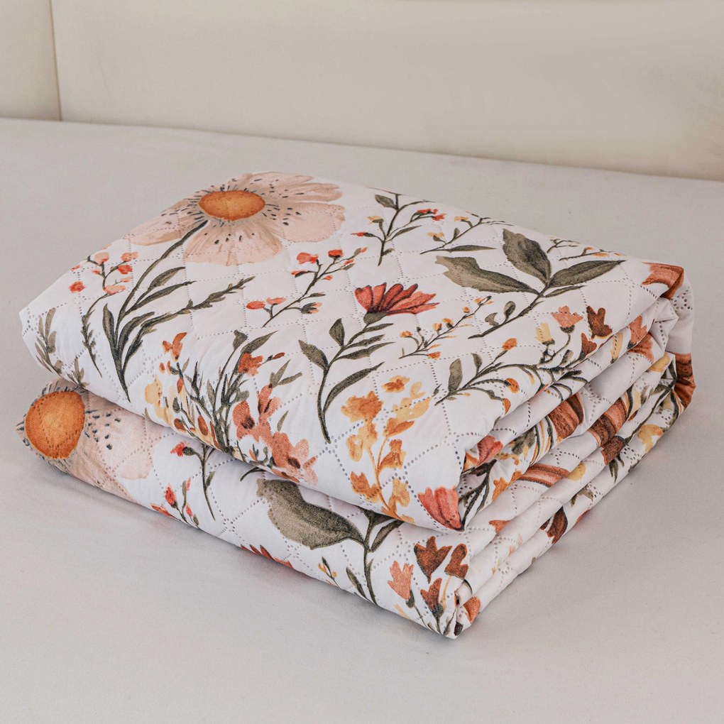 Ágytakaró FLORAL RIBBON, krémszínű Méret: 220 x 240 cm