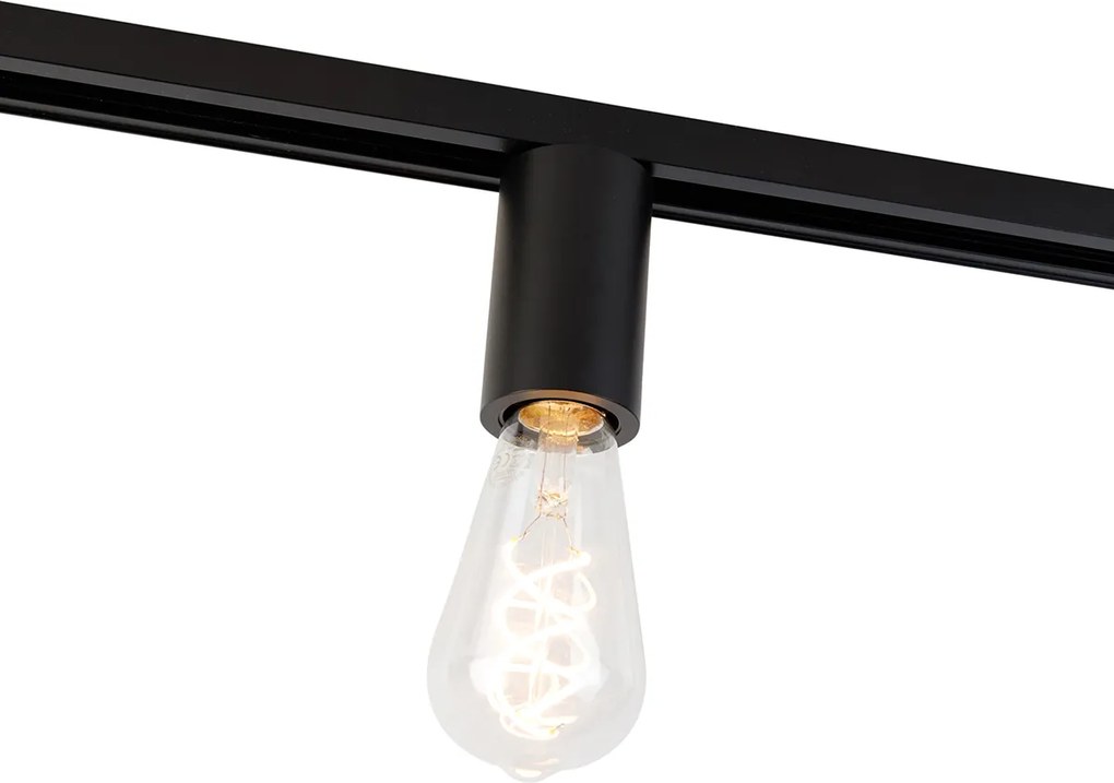 E27 foglalat sín felfüggesztéssel 1 fázisú sínhez fekete - Jeana