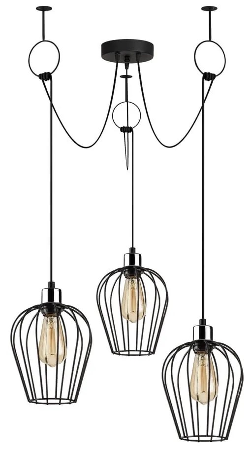 Tel Chain fekete 3 izzós függőlámpa - Opviq lights