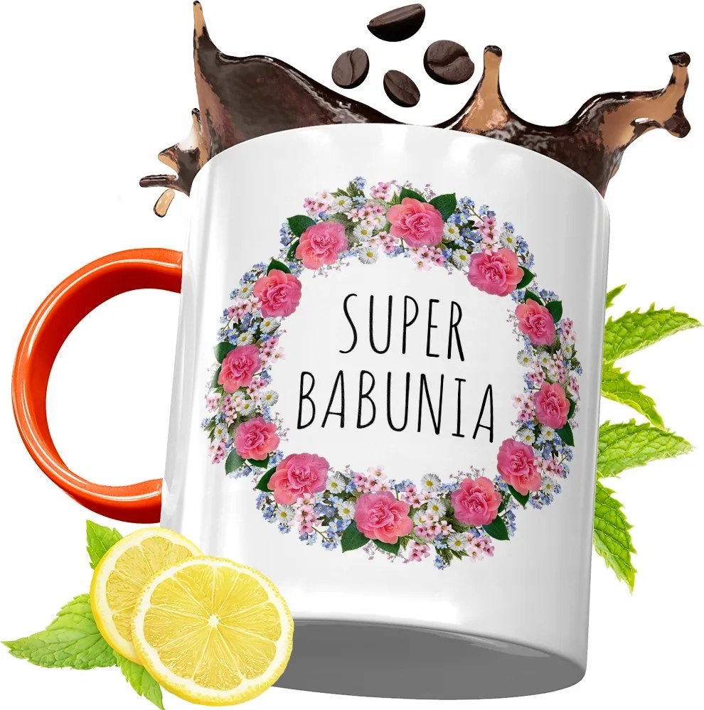 Narancssárga Bögre Nagymamáknak Nagymama Napjára Ajándék fényképes nyomattal