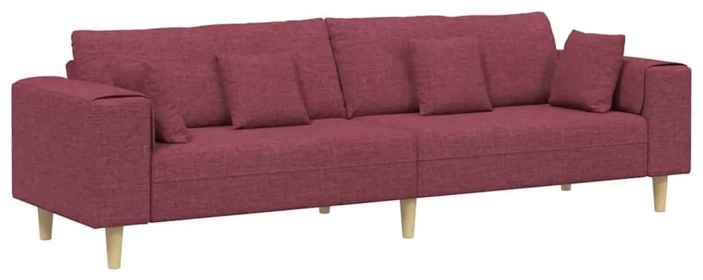 Szövet kanapé párnával Bordó 208 cm szövet